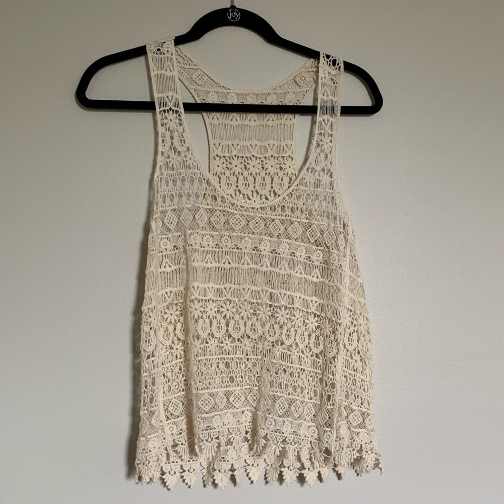 Handmade lace crochet top, size small!